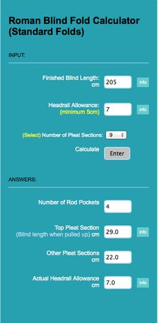 the roman blind fold calculator