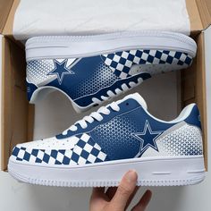 Dallas Cowboys Af1 Shoes 202 Lightweight construction with breathable mesh fabric provides a comfortable and flawless fit. Dallas Cowboys Shoes, Cow Shoes, Air Sneakers, Af1 Shoes, Cowboy Shoes, Expressive Fashion, Soft Textiles, Crocs Shoes, Classic Silhouette