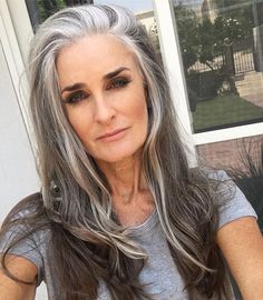 Grey Hairstyles, Gorgeous Gray Hair, Grey Hair Inspiration, Beautiful Gray Hair, Natural Gray Hair, Remy Human Hair Wigs, Long Gray Hair