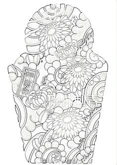 a vase filled with lots of flowers on top of a white background, in black and white