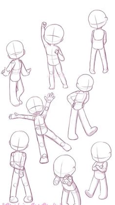 an animation character poses and expressions sheet