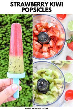 strawberry kiwi popsicles are the perfect summer treat for kids and adults to enjoy