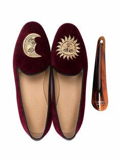 Embroidered Flats, Velvet Flats, Velvet Slippers, Embroidered Velvet, Velvet Shoes, Burgundy Red, Passion For Fashion, Me Too Shoes, Almond