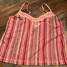 Gilligan And O’malley Intimates From Target Sleep Top Peach And Brown Stripes Never Worn Size Medium Orange Pink, Color Orange, Women's Intimates, Pink And Orange, Target, Sleep, Slip On, Stripes, Size Medium