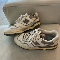 Used New Balance 550s. Originally Bought From Stockx. 550 Aime Leon Dore, New Balance 550s, New Balance White, Shoes New Balance, Aime Leon Dore, New Balance Shoes, Mens Shoes Sneakers, New Balance, Men's Shoes