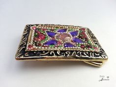 Rectangular Antique Belt Buckle As Gift, Rectangular Antique Belt Buckle Gift, Elegant Handmade Belt Buckles As Gifts, Rainbow Belt, Rain Bow, Resin Crystals, Rainbow Belts, Malachite Earrings, Beautiful Belts