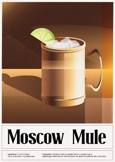 an advertisement for moscow mule is shown on the front cover of a magazine, with a green leaf sticking out of it