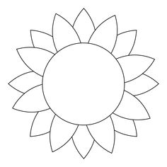 the outline of a sunflower on a white background