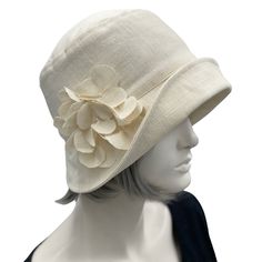 "HANDMADE IN THE USA A perfect Spring and Summer Hat! So unique and special. Handmade in the USA with love, care and attention to detail. The Eleanor Cloche, straight from the roaring 1920's and 30's. Reminiscent of the hats worn on Downton Abbey by the wonderful Flapper ladies. Take this lovely creation through spring into summer and protect yourself from the sun. This elegant hat has so many uses. Effortlessly takes you to garden parties, the races, weddings, or just a walk along the beach! Pr Roaring 1920s, Bespoke Hats, Cloche Hats, Horse Races, Afternoon Wedding, Brooch Handmade, Wedding Hat, Elegant Hats, Cloche Hat