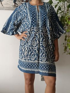 Block print oversize/plus size top Chest size max 54 inches. Length 33 inches Plus Size Top, Summer Top, Womens Tunics, Boho Tops, Summer Tops, Resort Wear, Kimono Top, Casual Dress, Cover Up