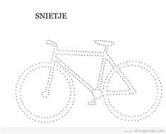 a bicycle is shown in the shape of a dotted line