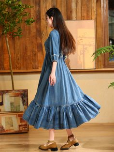 Description Product ID: DS2051236 Material: Denim Pattern: Embroidery Sleeve Length: Half Sleeve Closure Type: Pullover Length: Below Knee Length Style: Fashion, Retro, Elegant Occasion: Party, Dating, Vacation Package included 1 * Dress Size Chart (Asian Size): Please allow 1-3 cm measured error. Size Length Chest Sleeve Length Waist M 120cm | 47.2 in 96cm | 37.8 in 40cm | 15.7 in 76cm | 29.9 in L 120cm | 47.2 in 100cm | 39.4 in 40.5cm | 15.9 in 80cm | 31.5 in XL 120cm | 47.2 in 104cm | 40.9 in Denim Pattern, Denim Patterns, Pattern Embroidery, Dress Size Chart, Half Sleeve, Ruffle Hem, Half Sleeves, Denim Dress, Blue Dresses