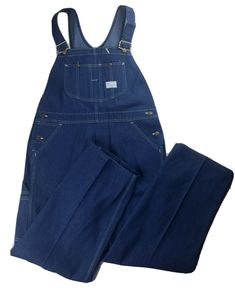 Vintage 70s / 80s Sears Roebuck Denim Bib Overalls Tradewear 38x30 USA Made Work. This is an amazing opportunity to own a never used vintage set of overalls. I'm listing these as used excellent condition, but they have never been worn or washed. The only flaw, if you can consider it a flaw, is on the left overall itself. I readjusted it and now it shows some wrinkles on the denim. Also there is a very light spot where the Button had been pressing on the material for many years. Please take time Bib Overalls, Overall Shorts, Vintage 70s, Overalls, Womens Shorts