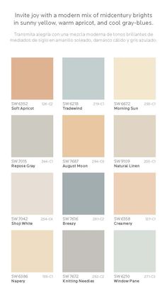 the color scheme for an interior paint palette with neutrals and whites, including white