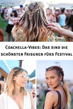 Ein Frisurentrend kristallisiert sich bei den Festivals ganz klar herausDer Blumenkranz war einmalStattdessen sehen wir Bänder und Ringedie in Flechtfrisuren verwickelt werdenHalf-Bunsdie undone gebunden werden und ganz viel Glitzerder die Frisuren nochmal besonders festival-like in Szene setzthair frisuren braids coachella festival haare zöpfe beauty trending Braids Coachella, Half Buns, Coachella Vibes, Coachella Outfits, Festival Outfit Inspiration, Boho Hairstyle, Festival Inspiration, Coachella Festival, Coachella Outfit