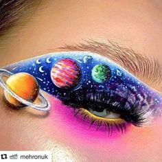 #Repost from our friends at @mehronaustralia with @get_repost  Somewhere in the universe  @amyphi_artistry created using Paradise please see original post for full details & credits  #mehron #mehronmakeup #mehronparadise #paradisemakeupaq #space #universe #mua #mehronparadisepaint #mehronuk #makeup #makeupartist #makeuplook #makeuplooks #eyes #eyeshadow #eyeart #eyemakeup #eyeart #eyes #eyelook #eyelooks #creativemakeup #creativemakeuplooks #creativemakeupartist Maquillage Yeux Cut Crease, Galaxy Makeup, Punk Makeup, Mehron Makeup, Cute Eye Makeup, Space Universe, Graphic Makeup, Eye Makeup Pictures