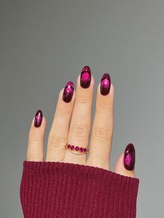 Shop our Influencers' top picks on Amazon Fall Cat Nail Art, Burgundy Velvet Nails, Purple Cat Eye Nails, Uredjenje Stana, Sns Nails Designs, Match Nails, Mix Match Nails, Cat Nail Art, Top Coat Nail Polish