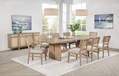 Kailani Beige Oak 9-piece Dining Room Set - Ornate Home Wood Dining Table Set, Cane Dining Chairs, Ornate Furniture, Reclining Furniture, Coaster Furniture, Dining Room Set, Chair Dimensions, Dining Table Set, Oak Dining Table