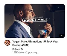 an ad for yogurt male affirmations is shown in this screenshot