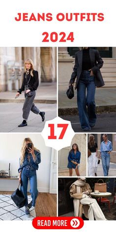 Trendy Jeans 2024 Women, Jeans Outfit Women 2024, 2024 Jeans Trend, Womens Jeans Outfits, Blue Jeans Outfit Winter, Trendy Ripped Jeans, Oxford Jeans, Cargo Jeans Outfit