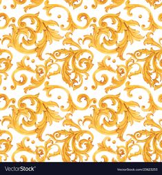 an ornate golden pattern on white background