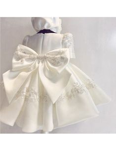 Ivory Couture Baby Girls Flower Girl Dress Baptism with Short Sleeves Embroidery Wholesale #TG8028 - GemGrace.com Baptism Outfit For Baby Girl, Kids Christmas Dress, Delicate Gown, Baby Baptism Dress, Girls Baptism Dress, Baptism Dress Baby Girl, Crinoline Skirt, Sleeves Embroidery, Flower Girls Dresses