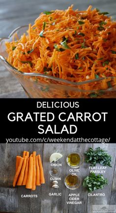 the ingredients for this delicious carrot salad are shown