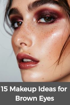 Eye Make Up For Wedding Guest, Wine Red Makeup Look Simple, Plum Makeup For Brown Eyes, Small Eye Makeup Looks, Makeup Dark Brown Eyes, Everyday Smokey Eye, Edgy Eye Makeup, Makeup Ideas For Brown Eyes