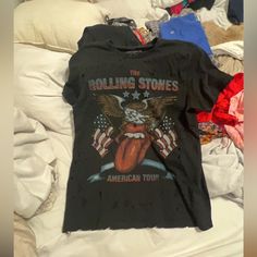 Rolling Stones Tee Never Worn Black Graphic Tee By Urban Outfitters, Black Cotton T-shirt By Urban Outfitters, Urban Outfitters Black Summer T-shirt, Urban Outfitters Black T-shirt For Summer, Urban Outfitters Black Cotton T-shirt, Black Casual T-shirt By Urban Outfitters, Urban Outfitters Black Grunge Top, Rolling Stones Tee, Urban Outfitters Tops