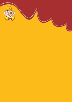 an image of a yellow and red background with gandapaa on it's side