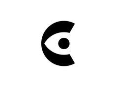 a black and white logo with the letter c