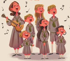 a group of children singing and playing music