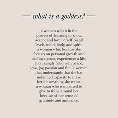 the text is written in black and white, which reads what is a goddess?