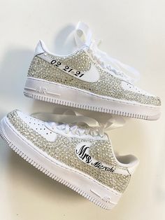 Bridal Custom Full Bedazzled Sneakers-air Force 1 | Etsy White Air Force Ones, Air Force One Shoes, Bedazzled Shoes, Bridal Sneakers, White Air Forces, Wedding Sneakers, Sparkle Shoes, Air Force One, Bling Shoes