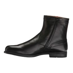 A sturdy boot built with unique technology for superior comfort and support, the Florsheim Midtown Plain Toe Zip Boot is a sharp alternative to your classic dress footwear.Product features: The upper is genuine leather. The linings are breathable, moisture wicking Suedetec. The insole is a fully cushioned, removable footbed with Ortholite high rebound foam. The sole is flexible rubber. Black 13, Classic Dress, Top Shoes, Black Boots, Product Features, Moisture Wicking, Perfect Fit, Genuine Leather, Technology