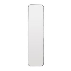 a white rectangular mirror on a white background with clippings to the right and left sides