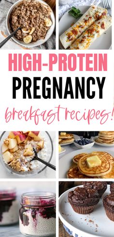 high protein pregancy breakfast recipe collage