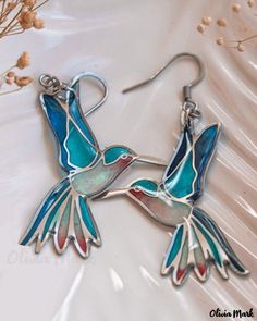 Color: silver, Size: One Size Hummingbird Jewelry, Hummingbird Earrings, Hummingbird Pendant, Botanical Earrings, Bird Pendant, Bird Earrings, Moda Vintage, Accessories Jewelry Earrings, Girls Jewelry