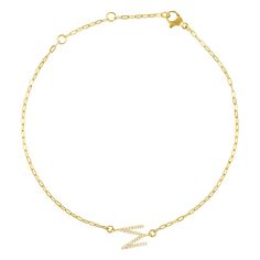 Personalize your style with this Adornia Gold Tone Cubic Zirconia Pave Sideways Initial Anklet. Click on this JEWELRY & WATCHES GUIDE to learn about fit, styles, materials and more! Personalize your style with this Adornia Gold Tone Cubic Zirconia Pave Sideways Initial Anklet. Click on this JEWELRY & WATCHES GUIDE to learn about fit, styles, materials and more! FEATURES Chain length: 9 - 11 in. Chain type: cable Clasp: lobster-claw Nickel free Metal: brass Plating: 14k gold flash plated Finish: Initial Anklet, Chain Lengths, Chain Length, Lobster Claw, Anklets, Your Style, Cubic Zirconia, Jewelry Watches, Initials