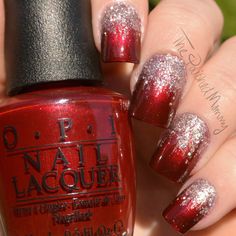 Elegant Starlight - The Polished Mommy Red Nails With Sparkle Tips, Hombre Christmas Nails, Christmas Ombré Nails, Red Glitter Ombre Nails, Ombré Christmas Nails, Red Sparkle Nails Acrylic, Holiday Ombre Nails, Christmas Nails 2022 Short, Winter Christmas Nails Simple