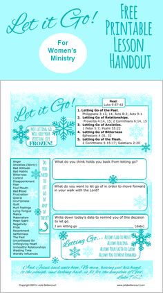 the let it go printable lesson manual