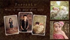 an advertisement for a photographer's portrait session with three pictures of babies and their parents