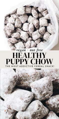 the healthy puppy chow is shown in this advertisement