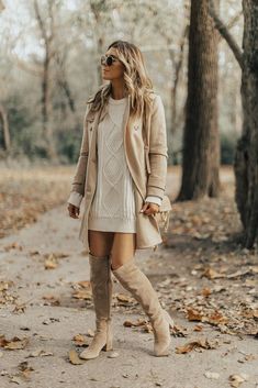 Sweater Dress // Camel Coat // OTK Suede boots // Ray-Bans // Gucci Bag Happ Sunday, everyone! This was one… Italian Fall Fashion, Clothes For Women In 30's, Fall Fashion Coats, Thanksgiving Outfit Women, Extra Petite, Simple Fall Outfits, Fall Styles, Fall Winter Wardrobe, Camel Coat