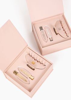 Searching for the perfect gift for your bridesmaids? Look no further. The Bridesmaid Gift Set is a curated collection of accessories for your party. The Gift Set includes: Personalized Demi Clip in metal colour & letter of choice (18K gold plated) Creaseless Clips in with metal colour matching to the Personalized Demi Clip The Bridesmaid Gift Set is final sale. Creaseless Clips, Claw Clips For Thick Hair, Clips For Thick Hair, Bridesmaid Photoshoot, Bridesmaids Gift Sets, Gift Sets For Her, Gold C, Colour Matching, Gold G