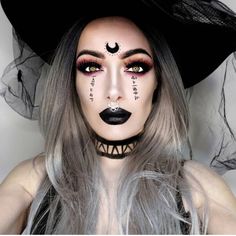 Pretty Witch Makeup, Halloween Makeup Diy Easy, Painting Halloween, Halloween Makeup Diy, Halloween Makeup Pretty