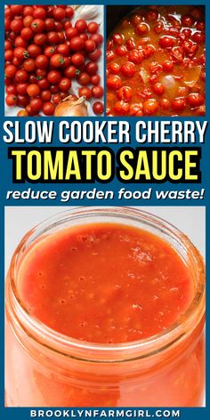 overhead of tomatoes and onions simmering in a crockpot What To Make With Fresh Cherry Tomatoes, Freezing Cherry Tomatoes Easy, Cherry Tomato Pasta Sauce Canning, Abundance Of Cherry Tomatoes, What To Do With Cherry Tomatoes Canning, What To Do With An Abundance Of Cherry Tomatoes, Slow Cooker Cherry Tomato Sauce, Tomato Ideas For Canning, Cherry Tomato Recipes For Canning