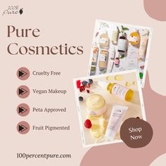 Experience the magic of pure cosmetics, designed for those who value clean and non-toxic beauty solutions. Natural Beauty Products, Organic Cosmetics, Vegan Makeup, Natural Cosmetics, Harmful Chemicals, Skin Care Products, Lip Care, True Beauty, Care Products