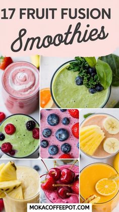 17 Fruit Fusion Smoothies Smoothie Benefits Health, Real Fruit Smoothies Recipes, Smoothly Recipes Healthy, Fruit Smoothie Recipes Without Milk, Fruit Only Smoothies, Mixed Fruit Juice Recipes, Dairy Free Fruit Smoothies, Smoothies With Frozen Fruit Recipes, Booster Juice Smoothie Recipes