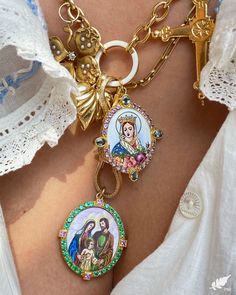 Colette Jewelry (@colettejewelry) • Instagram photos and videos Holy Family, Patron Saints, Solid Yellow, Pink Sapphire, Princess Cut, Gold Frame, Kiln, Chain Lengths, Semiprecious Stones